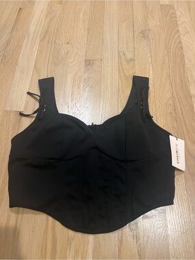 SHEIN Black Corset-Style Crop Top